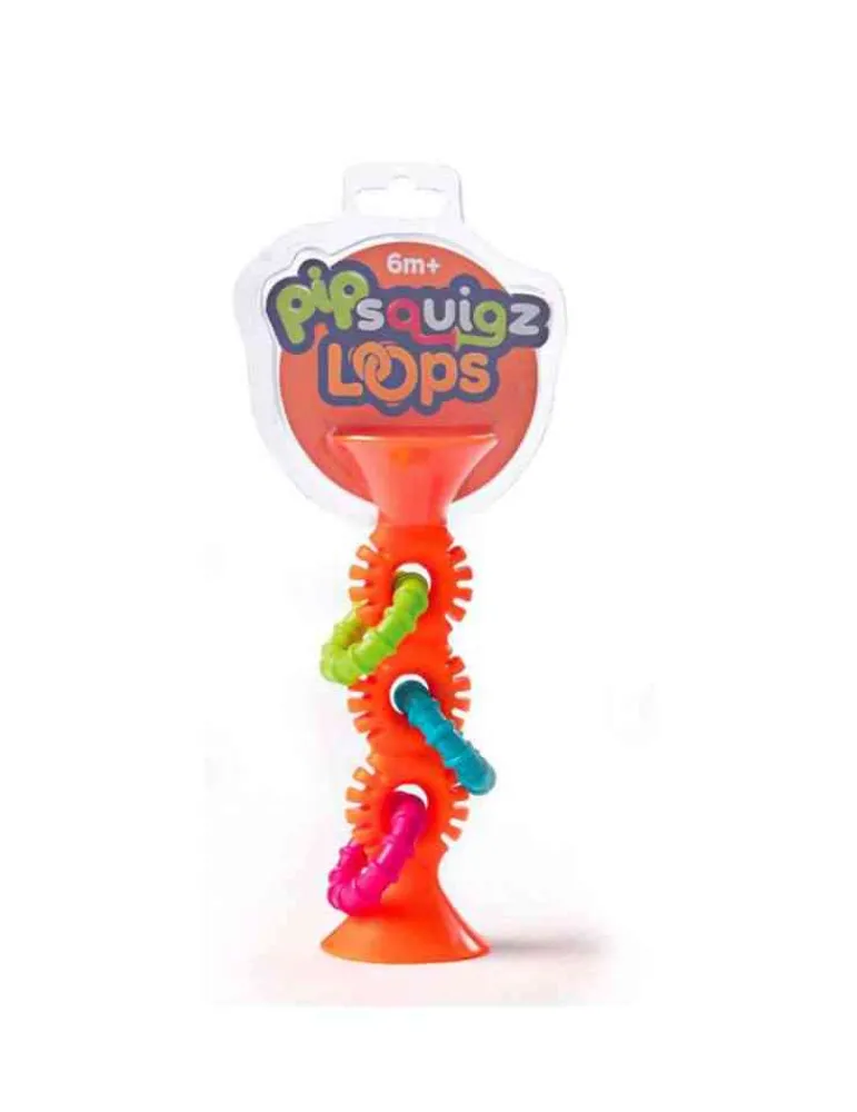 Fat Brain Toys Hochet Pip Squigz Loops orange - - Jeu d'éveil Hot