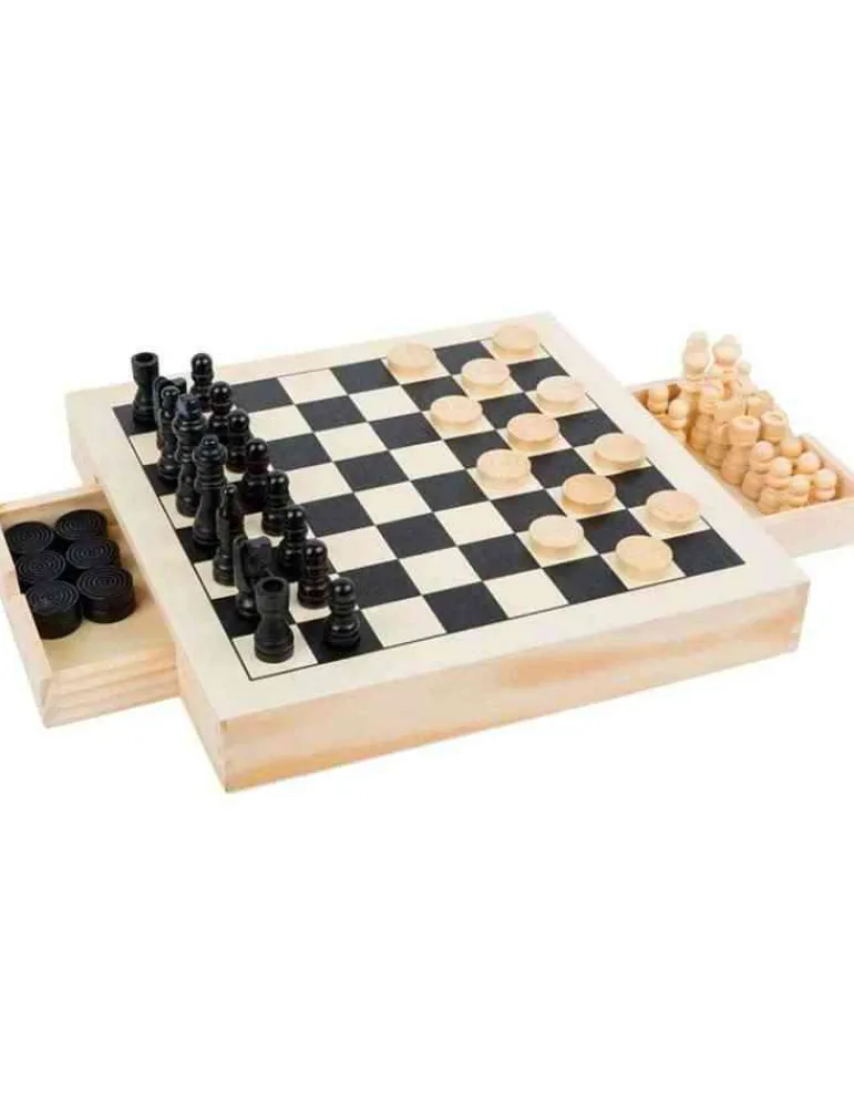 Small Foot Jeu d'échecs, dames et moulin en bois Best