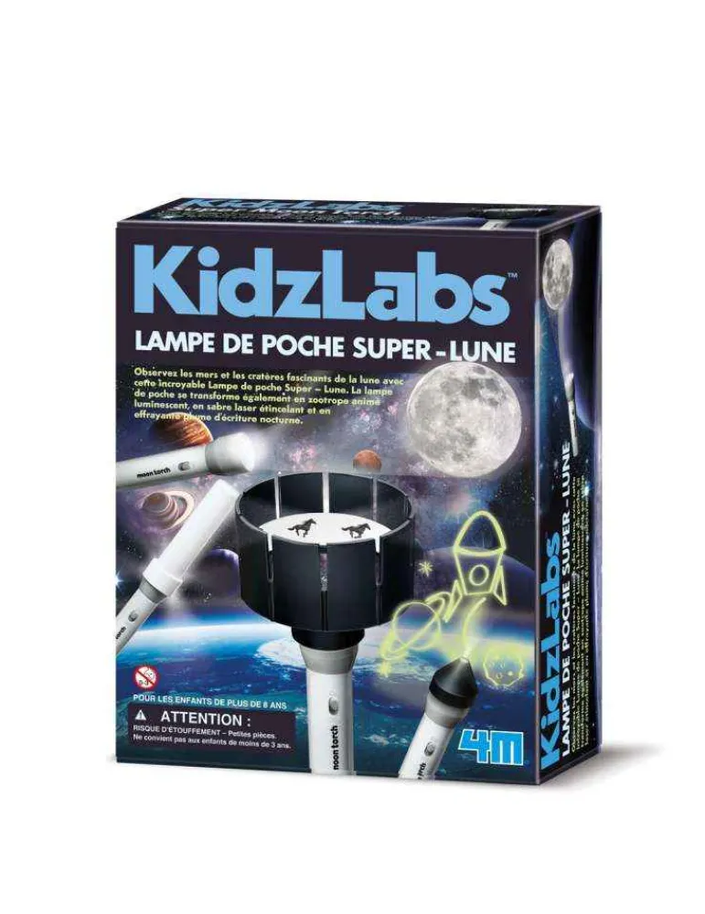 4M Lampe de Poche Super Lune - - Kidzlabs - Jouet Scientifique Fashion