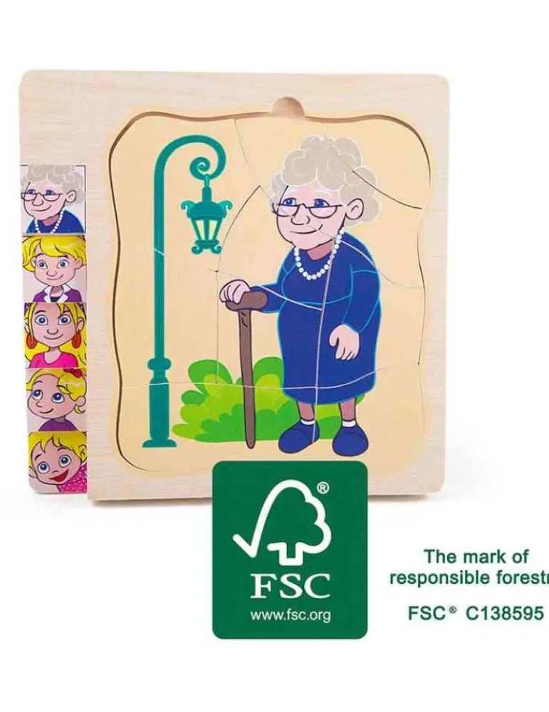 Small Foot Puzzle à étage en bois - La vie de grand mère - Cheap
