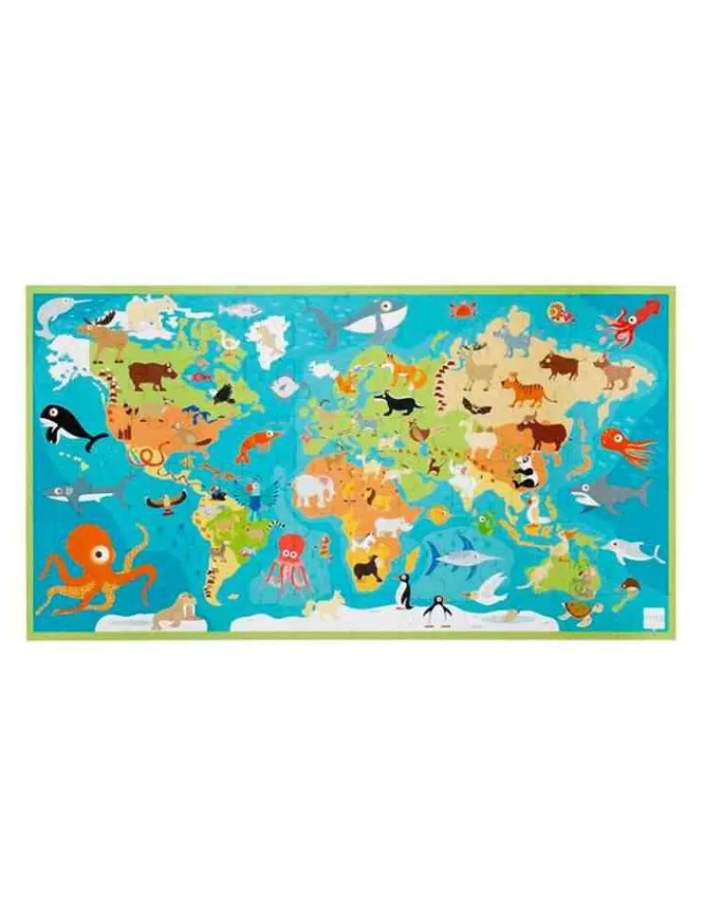 Scratch Puzzle carte et animaux du monde Fashion