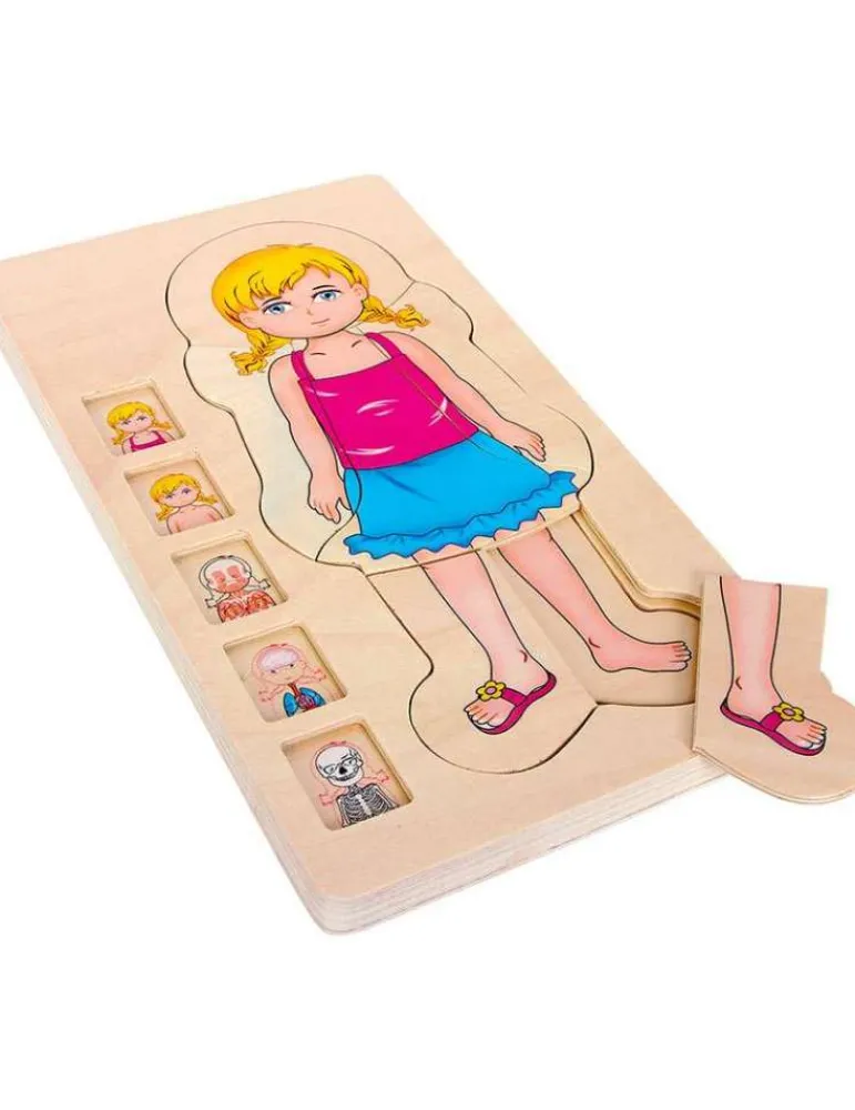 Small Foot Puzzle éducatif anatomie fille bois - Fashion