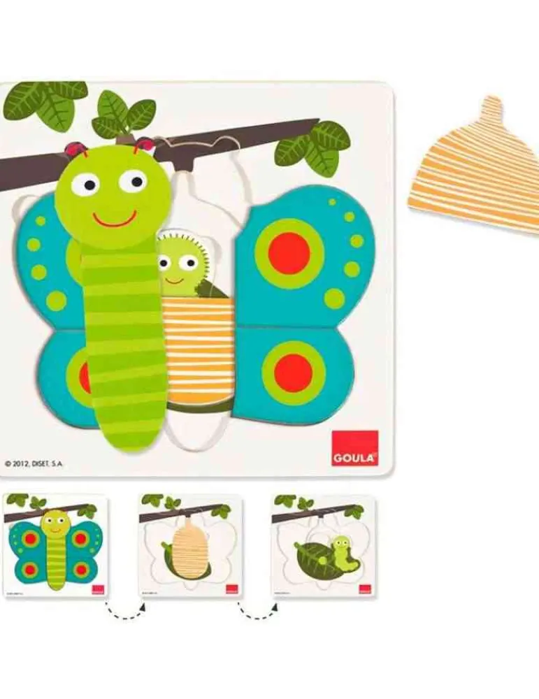 Goula Puzzle papillon trois niveaux - - jeu éveil montessori Sale