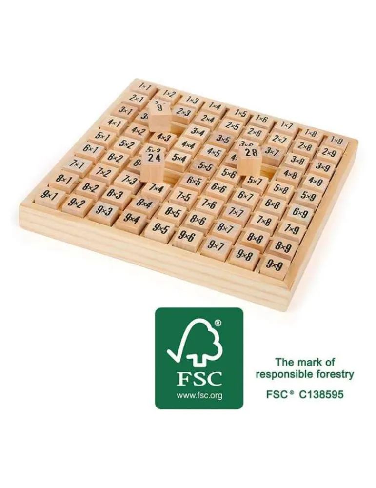 Small Foot Tables de multiplication bois naturel FSC Shop